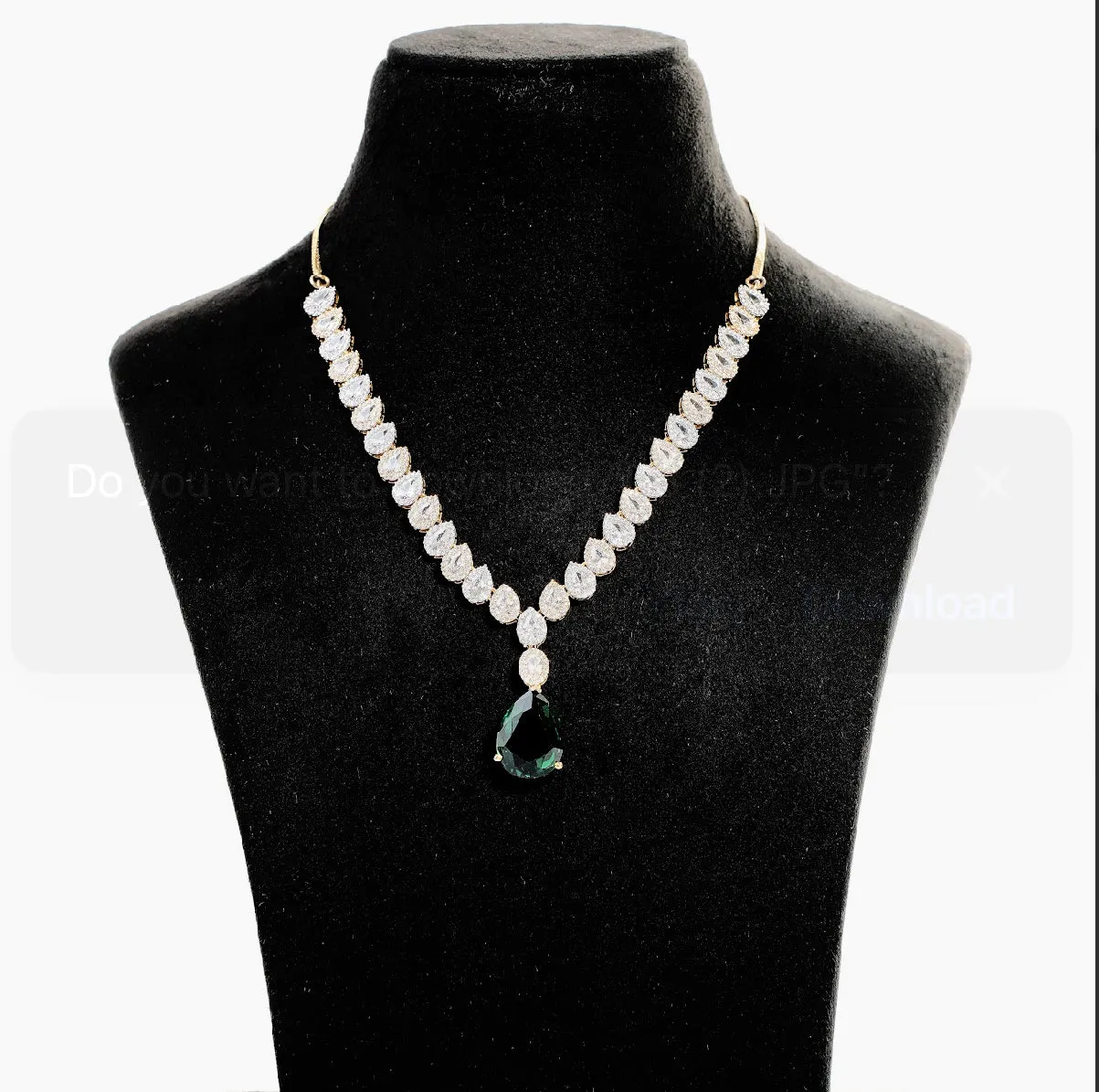Green American Diamond Necklace