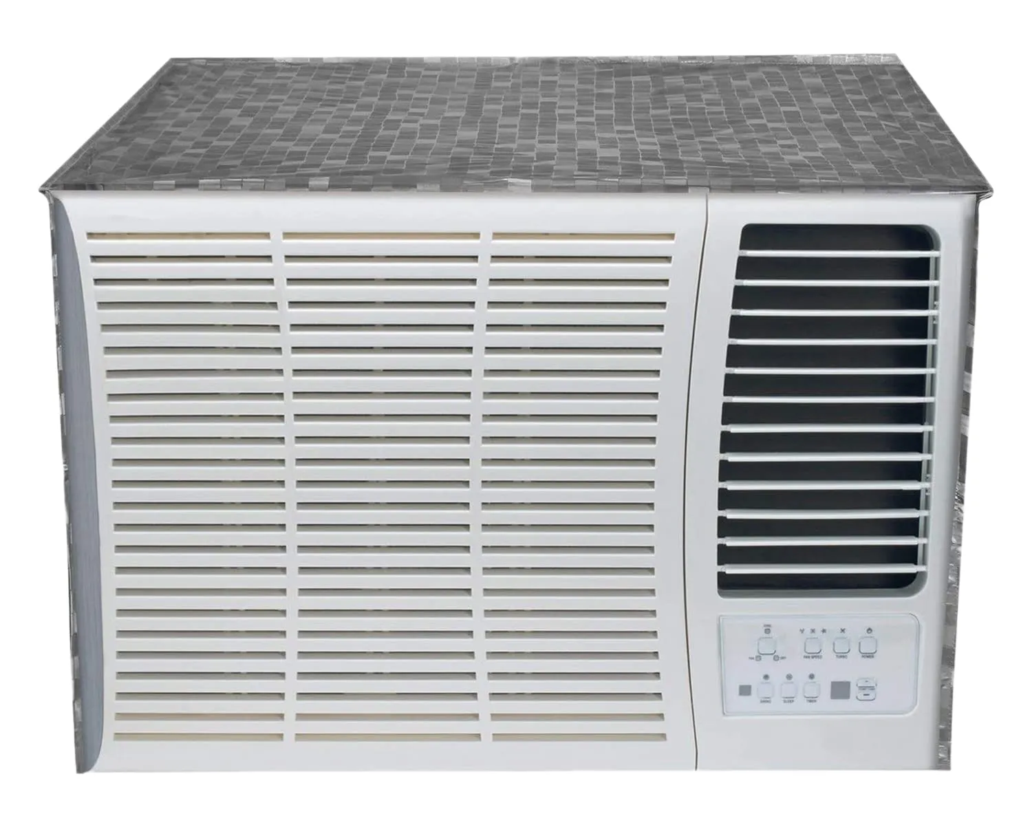 Heart Home PVC Check Print Dustproof Window A/C Cover for Outdoor for 1.5 Ton (Grey) 54HH3901.