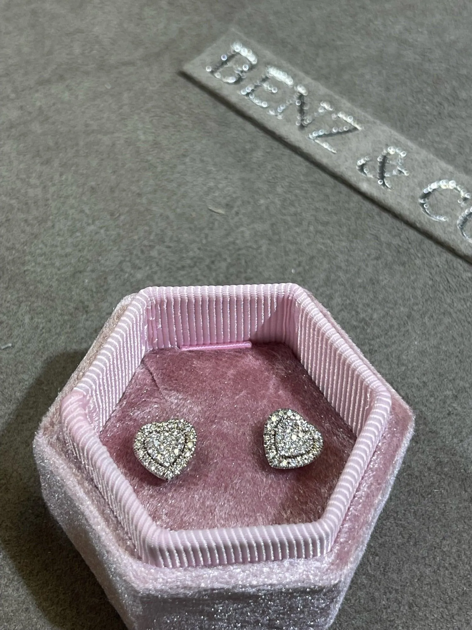 Heart Shaped Diamond Cluster Earrings