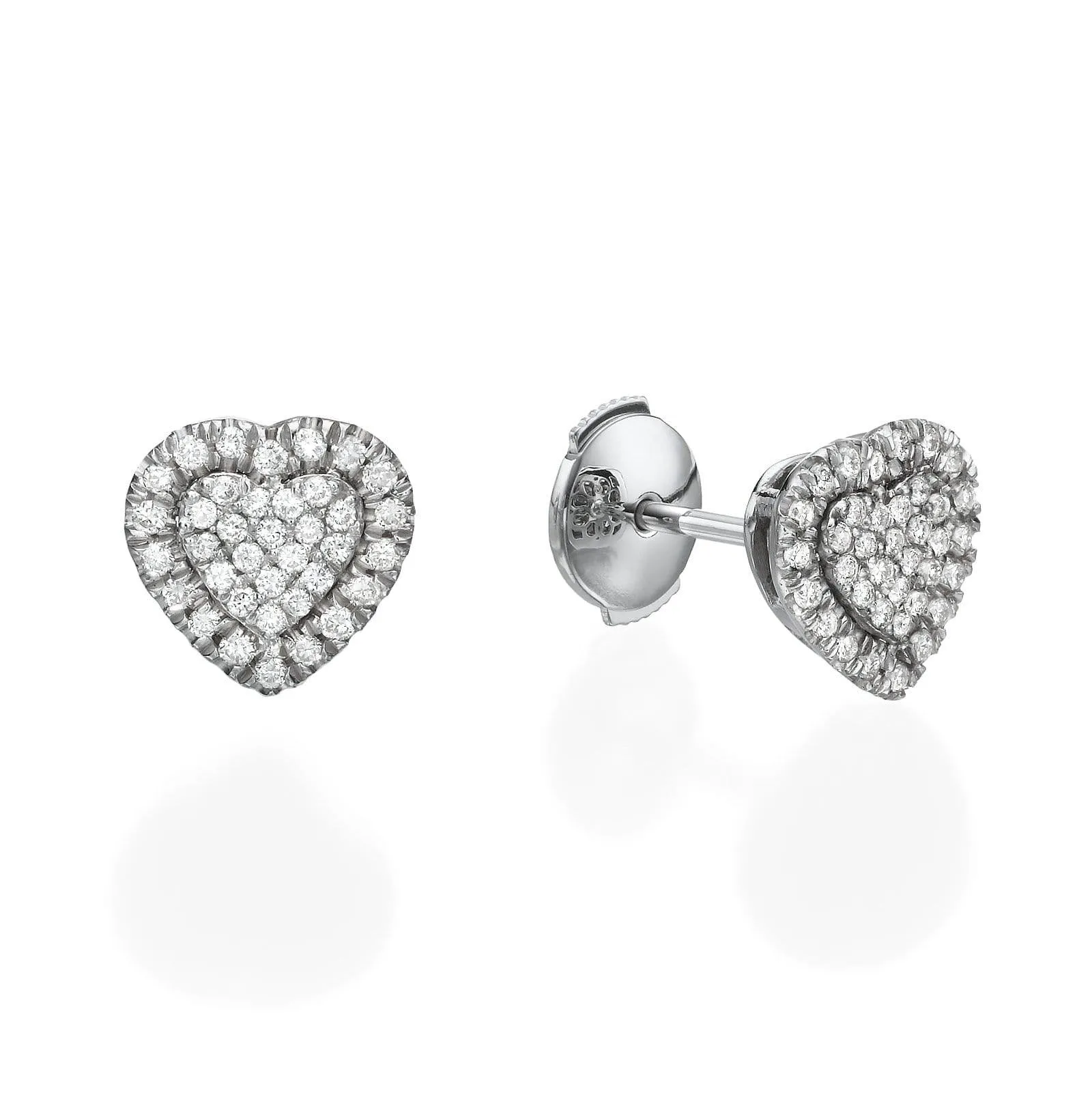 Heart Shaped Diamond Cluster Earrings