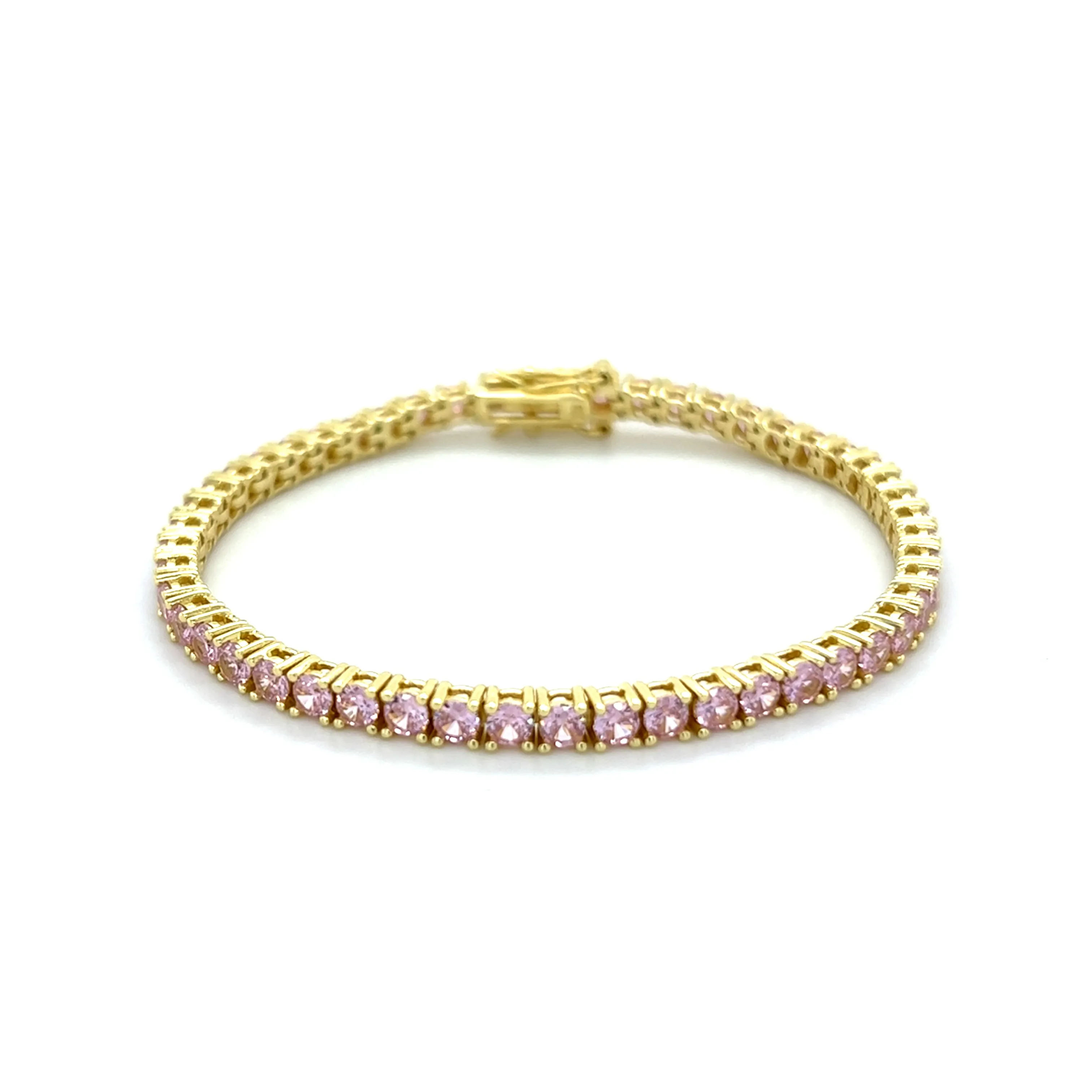 Ibiza Pink CZ’s 4 Prong Tennis Bracelet