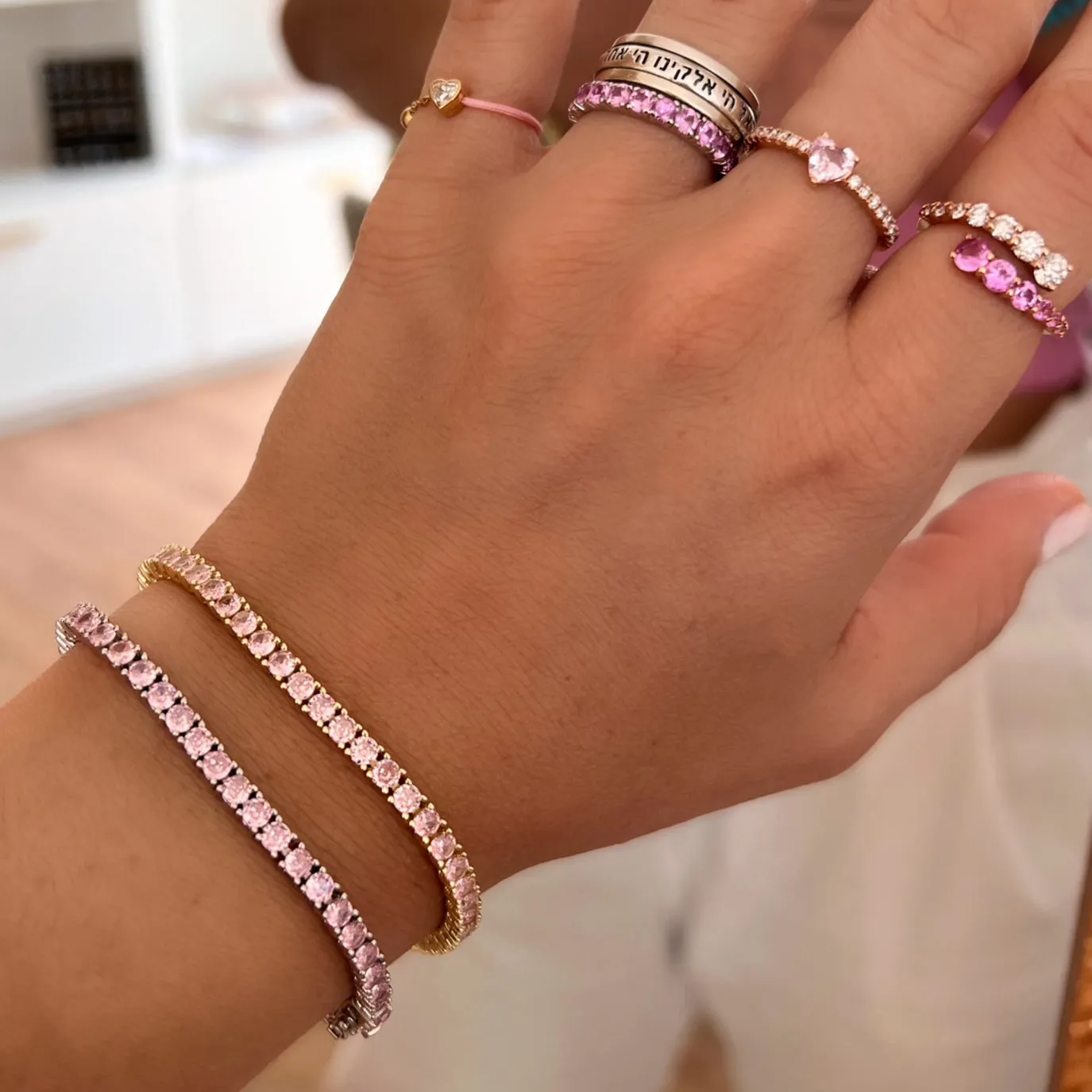 Ibiza Pink CZ’s 4 Prong Tennis Bracelet