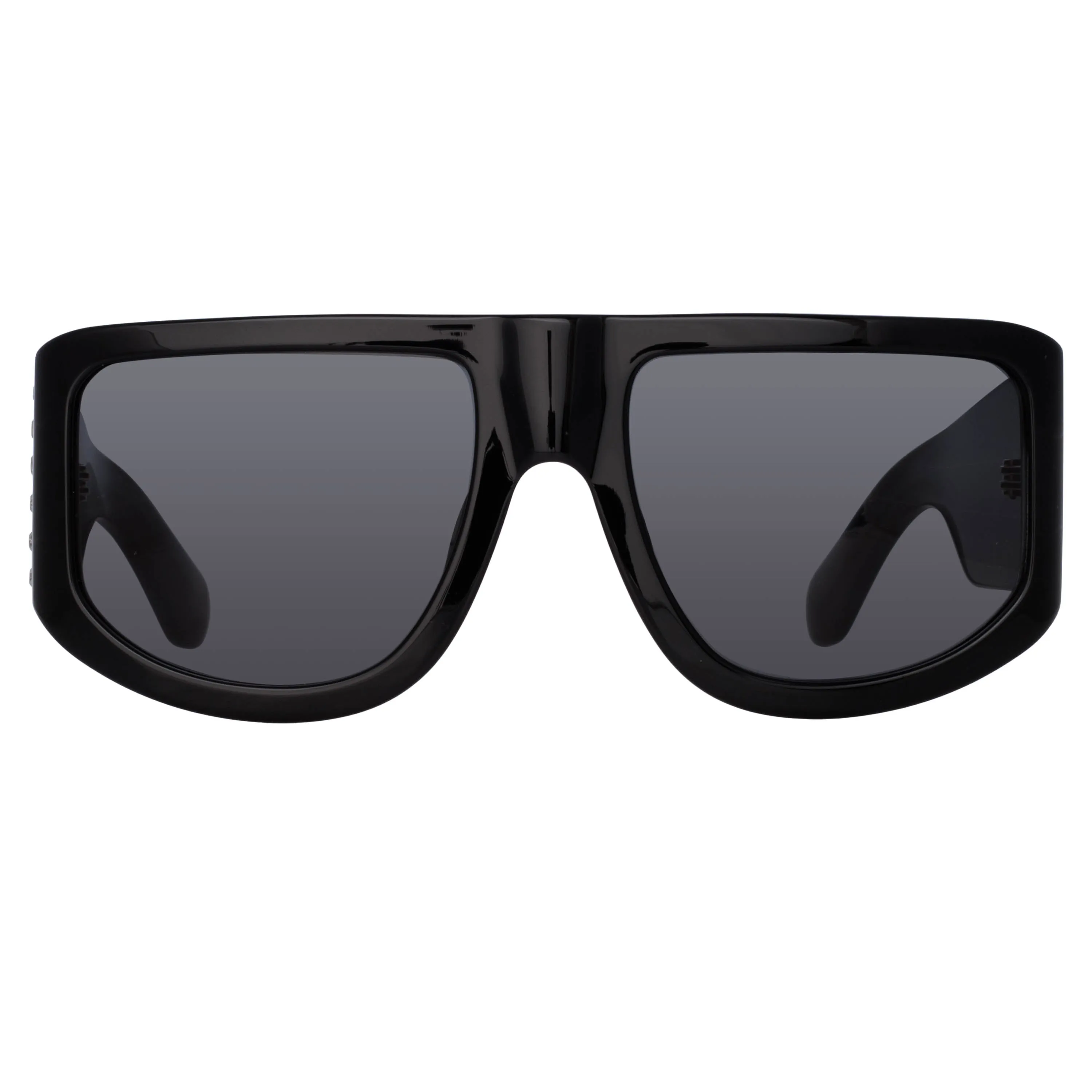 'IT Girl' with Crystals, Oversized Sunglasses in Black | NUE STUDIO x LINDA FARROW