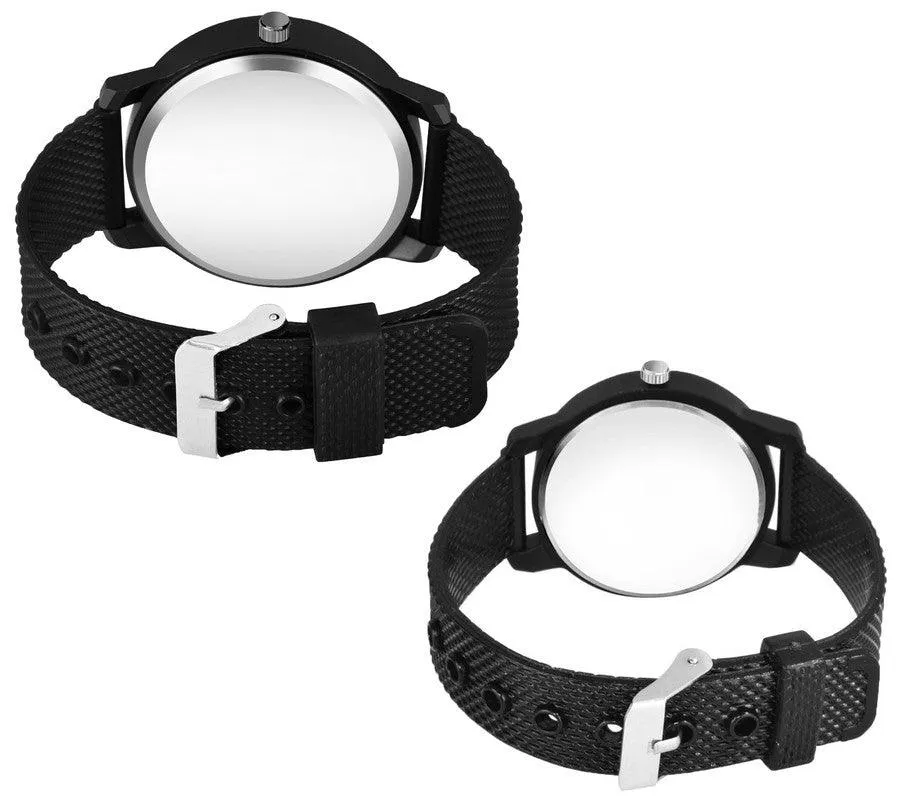 King Queen Dial PU Strep Couple Analog Watch - For Men & Women Analog Watch - For Couple