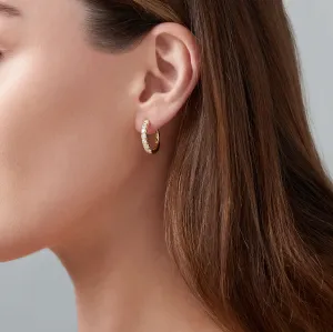 Krisscut Lunar Diamond Hoops | Yellow Gold