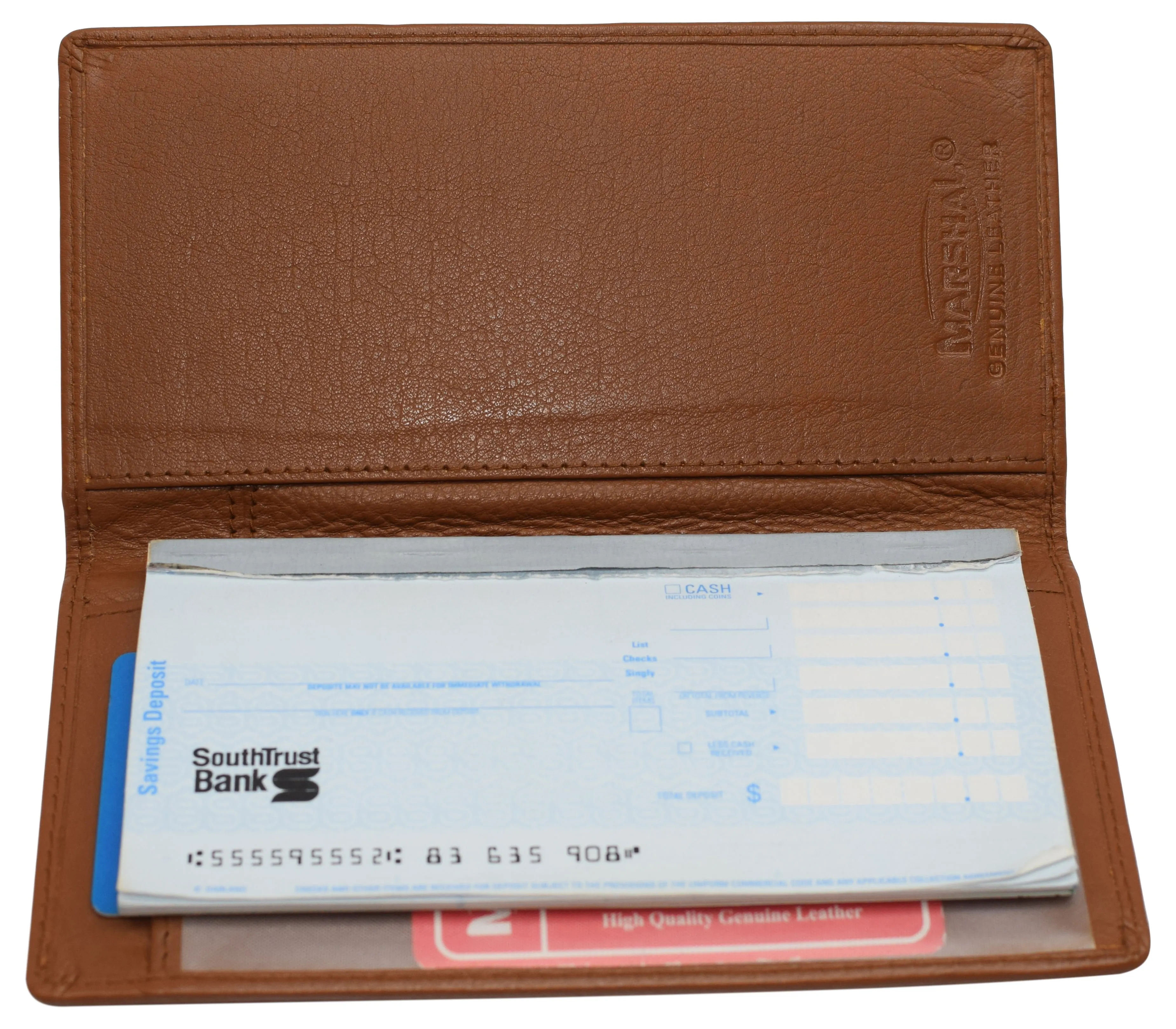 Leather Checkbook Cover for Men Women RFID Blocking by Marshal