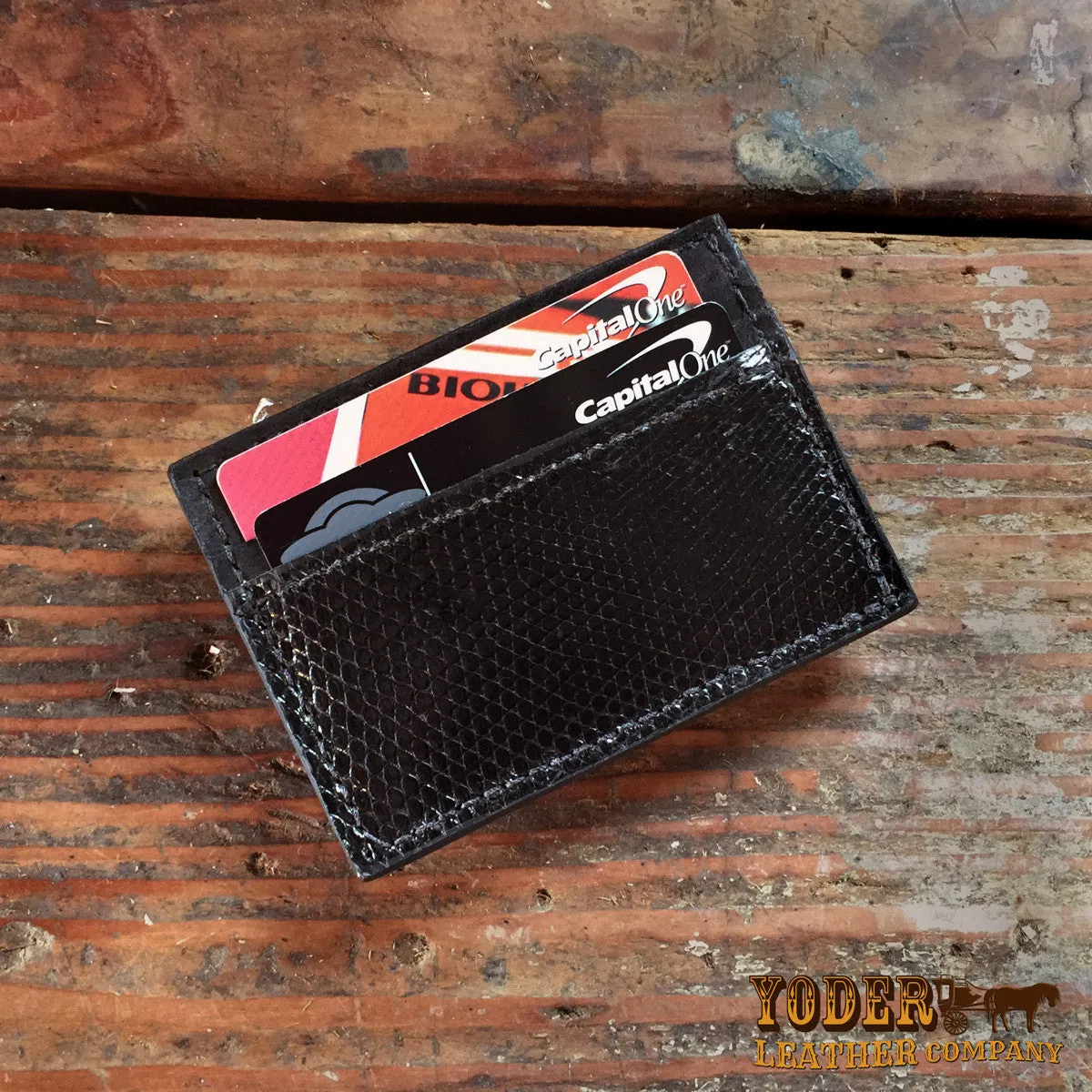 Lizard Black Clip Wallet