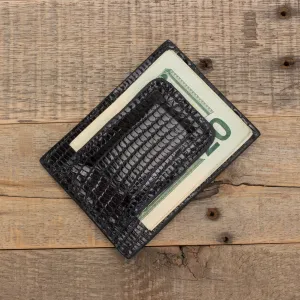 Lizard Black Clip Wallet