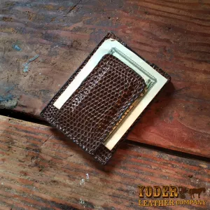 Lizard Brown Clip Wallet