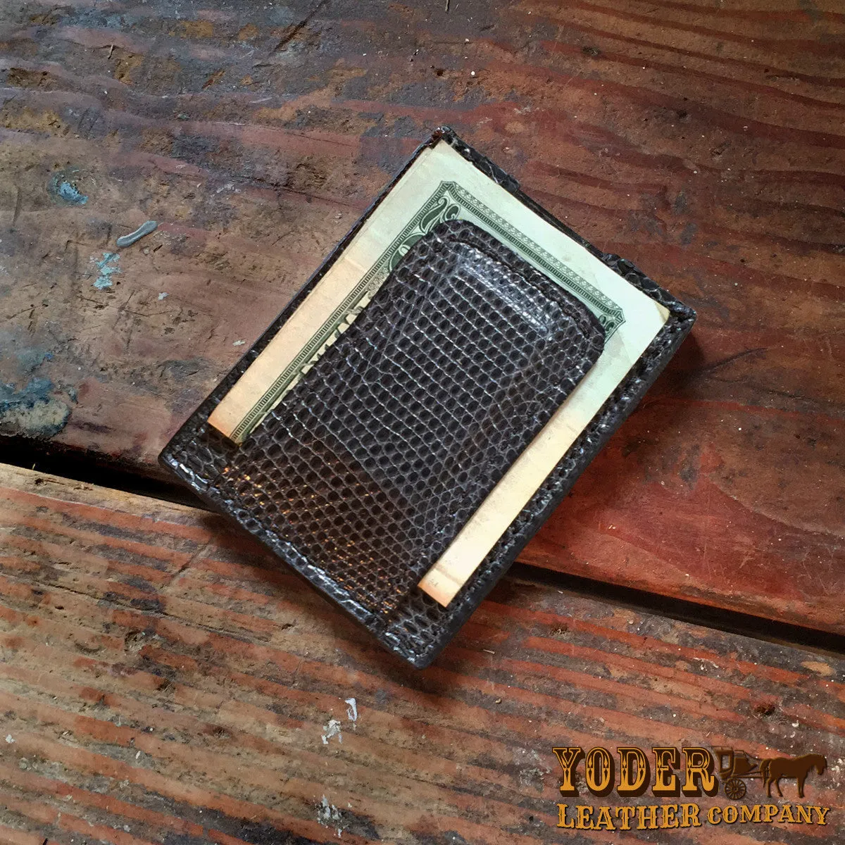 Lizard Gray Clip Wallet