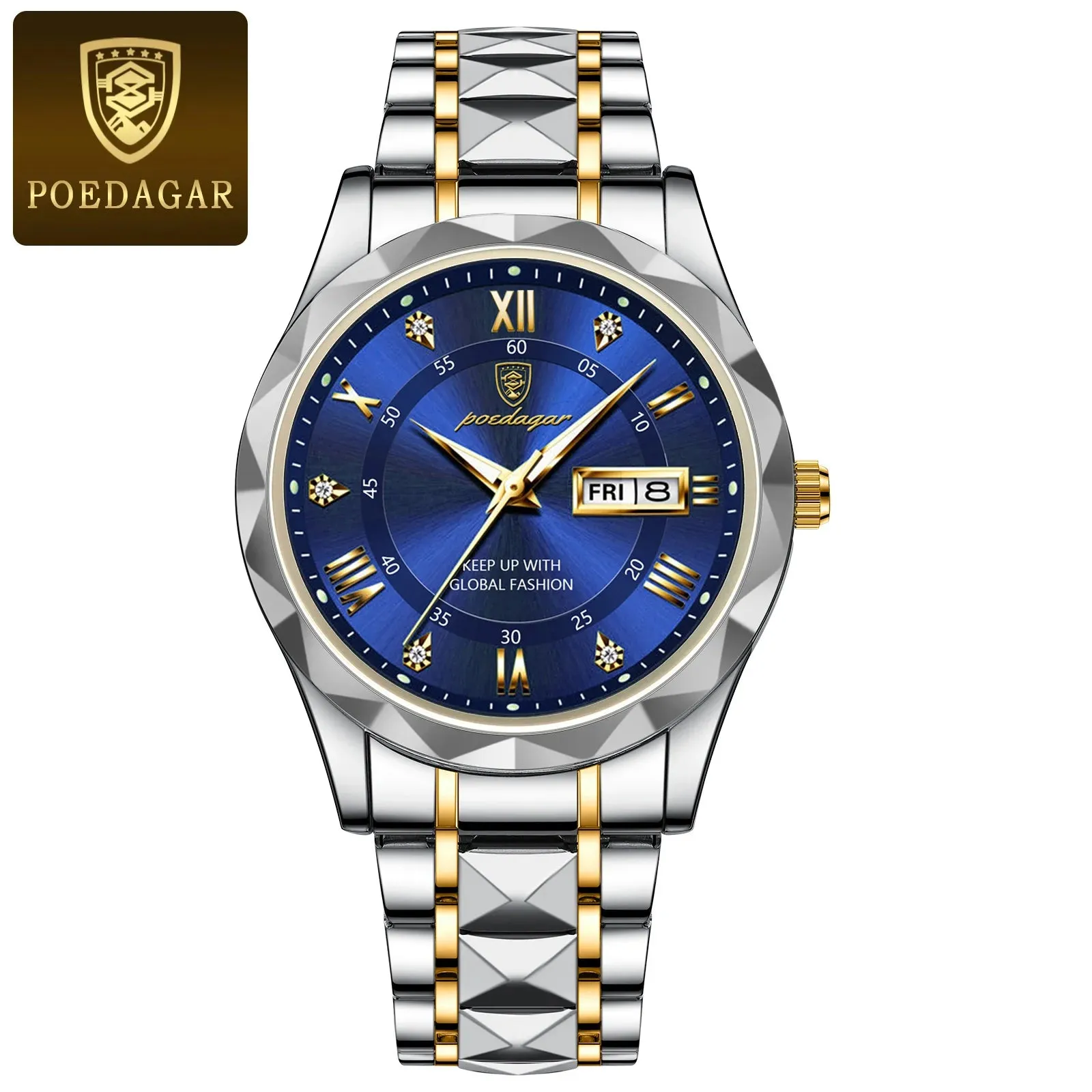 Luxury Businessman's Wristwatch: Waterproof, Luminous, Date and Week Display, Quartz Clock, Leather Men's Watch