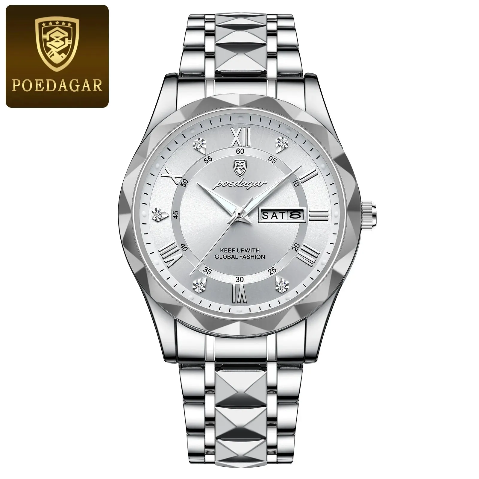 Luxury Businessman's Wristwatch: Waterproof, Luminous, Date and Week Display, Quartz Clock, Leather Men's Watch