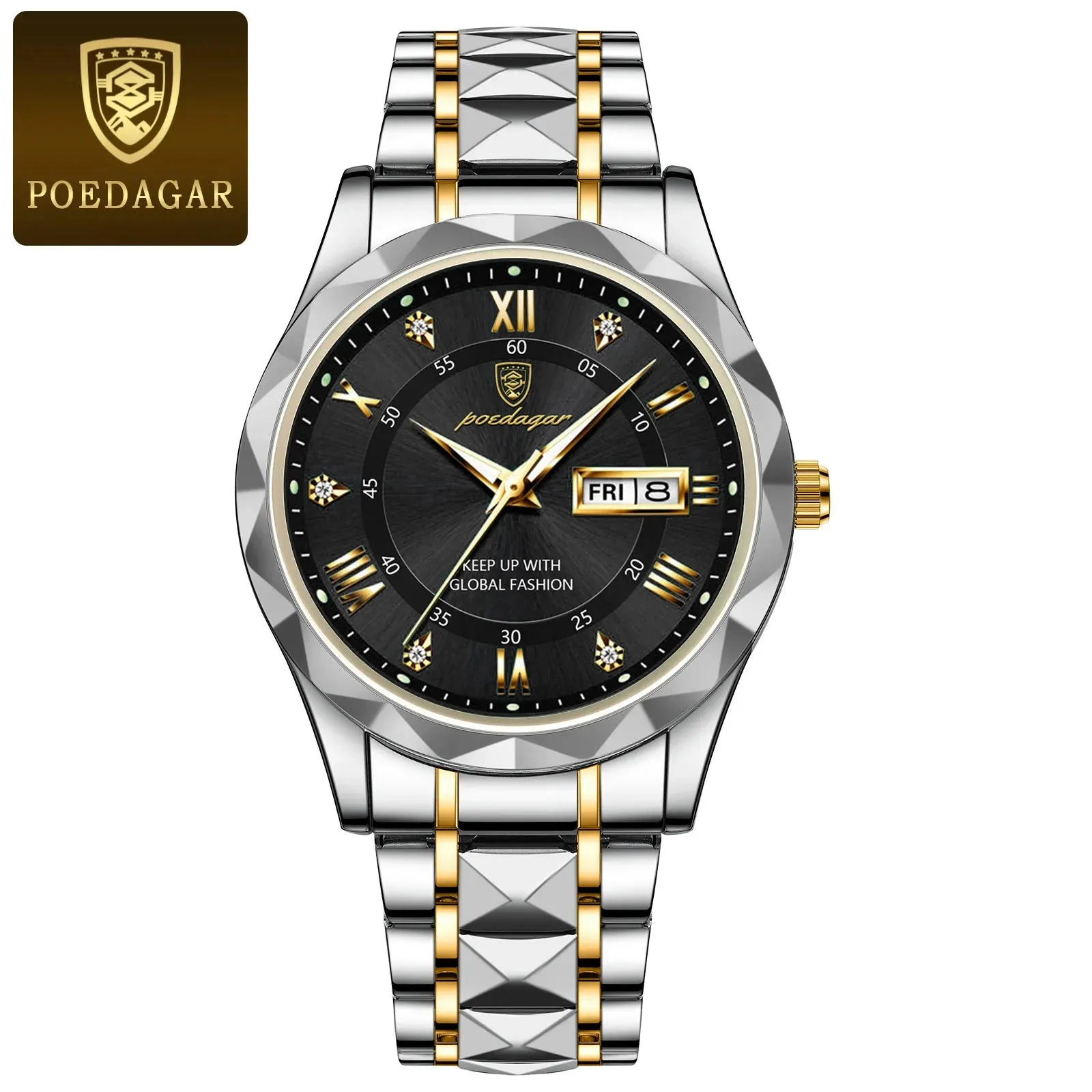 Luxury Businessman's Wristwatch: Waterproof, Luminous, Date and Week Display, Quartz Clock, Leather Men's Watch
