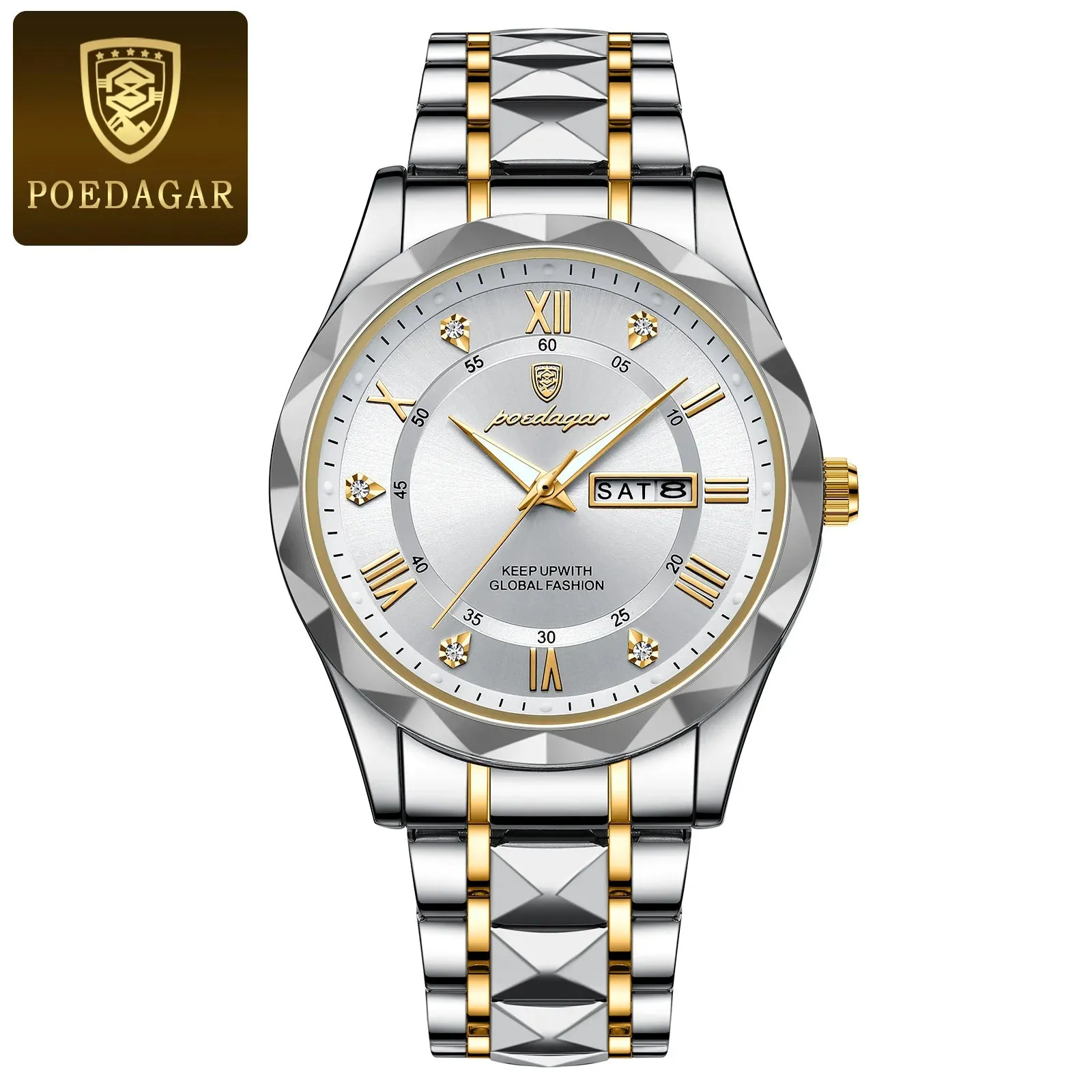 Luxury Businessman's Wristwatch: Waterproof, Luminous, Date and Week Display, Quartz Clock, Leather Men's Watch