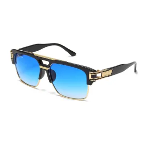 Men's Fevani Blue Square Oversized Sunglasses