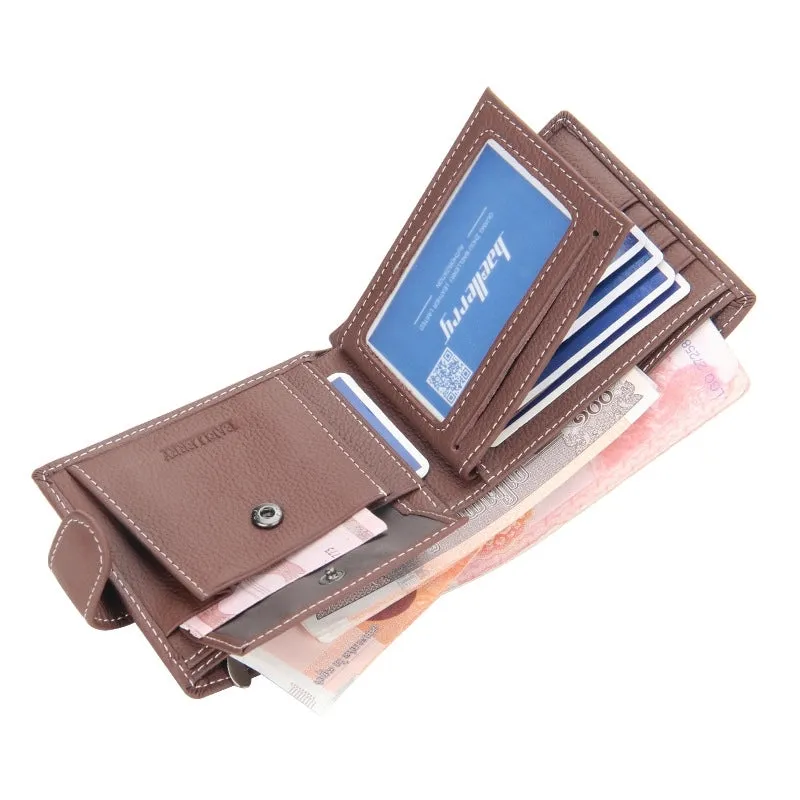 Men's Letter Leather Magnetic Buckle Wallets