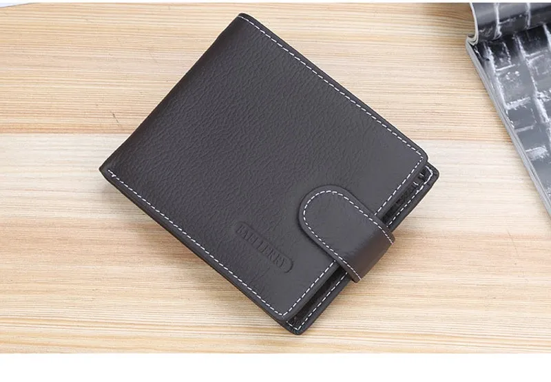 Men's Letter Leather Magnetic Buckle Wallets