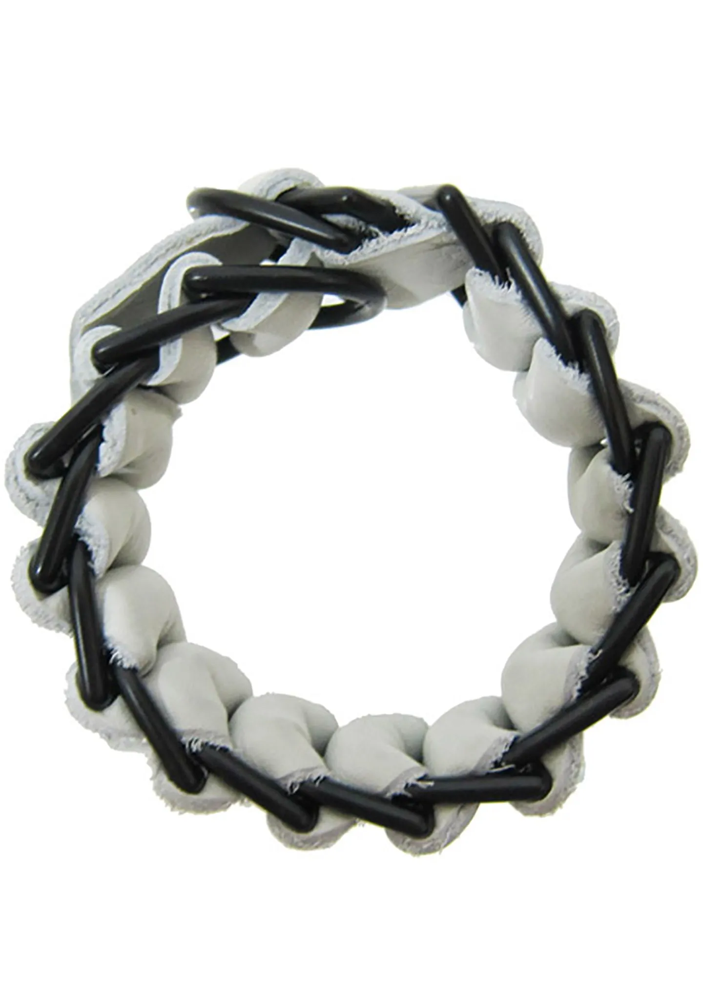 Military Leather Bracelet in White