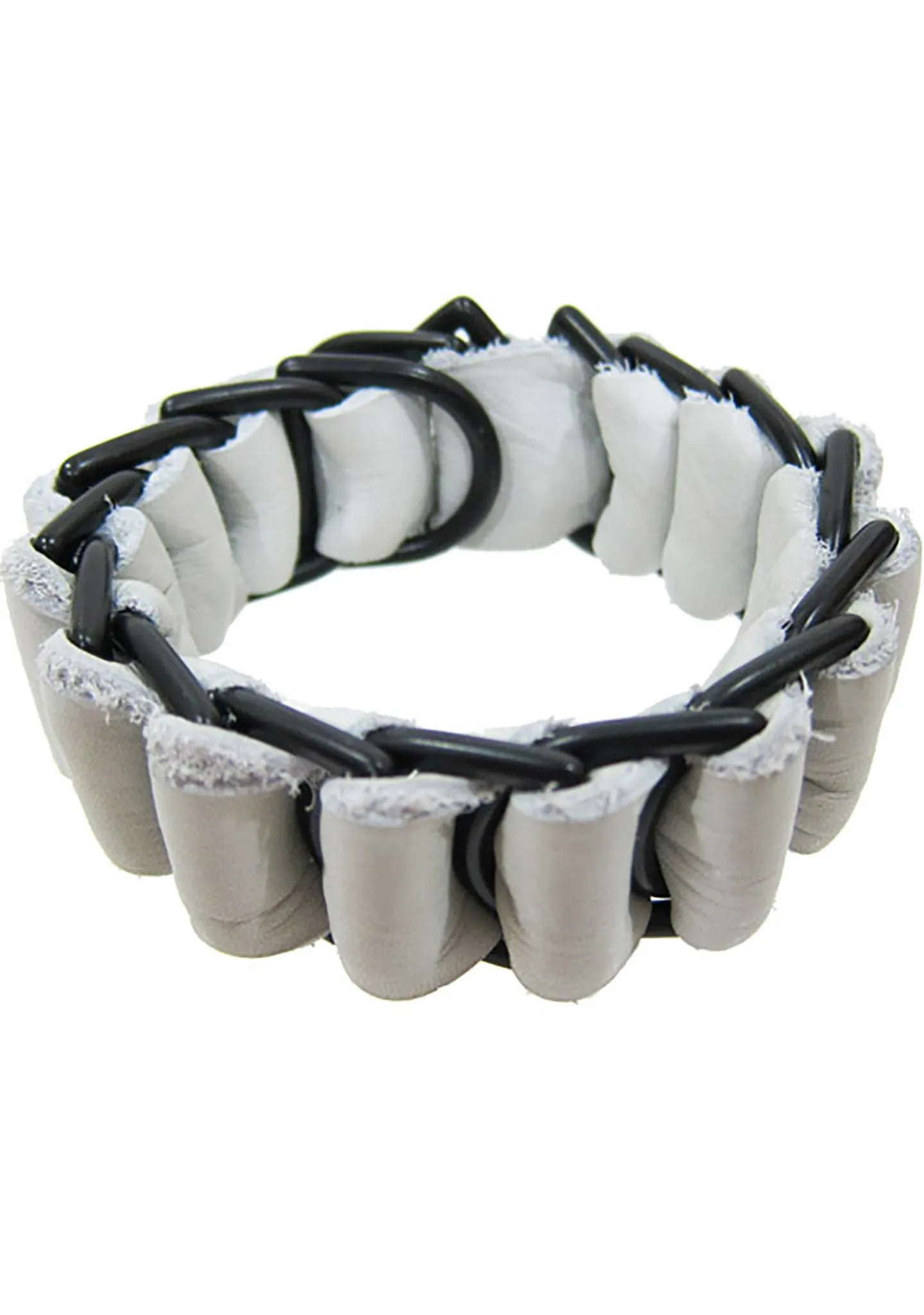 Military Leather Bracelet in White