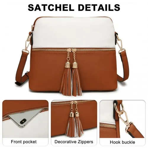 Miss Lulu 3 Piece Leather Look Tote Bag Set - Beige and Brown | Elegant & Versatile