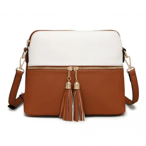 Miss Lulu 3 Piece Leather Look Tote Bag Set - Beige and Brown | Elegant & Versatile