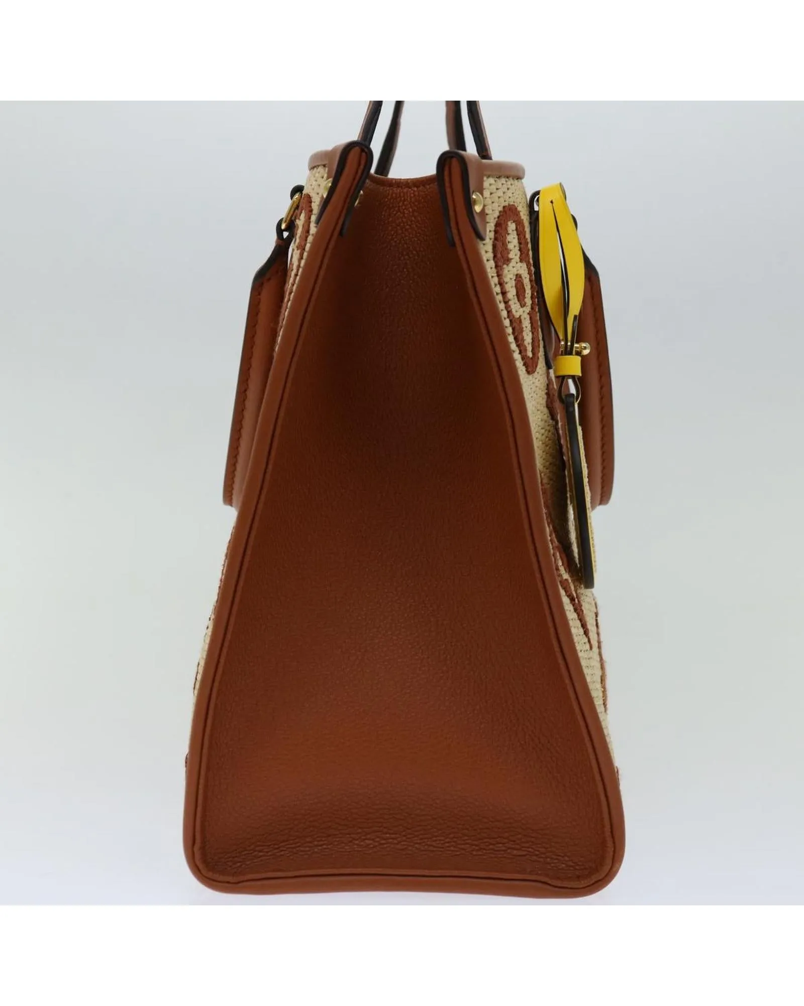 Monogram Raffia On The Go MM Bag 2way Beige LV Auth