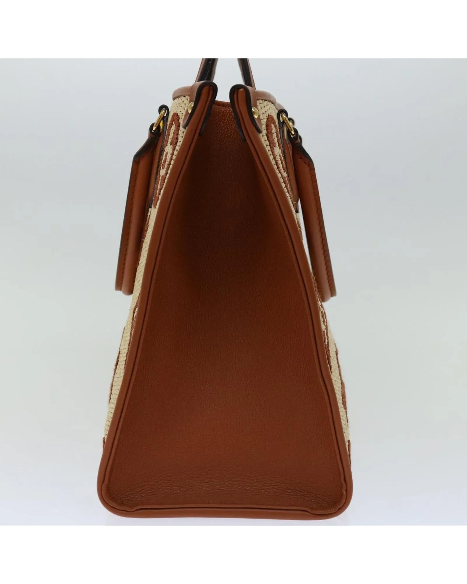 Monogram Raffia On The Go MM Bag 2way Beige LV Auth