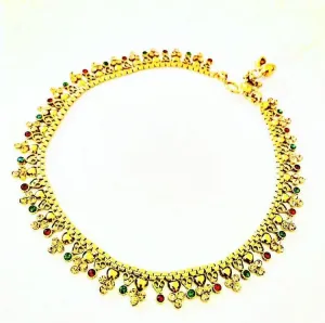 Multi-Color Gold Anklet