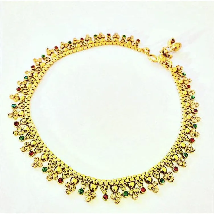 Multi-Color Gold Anklet