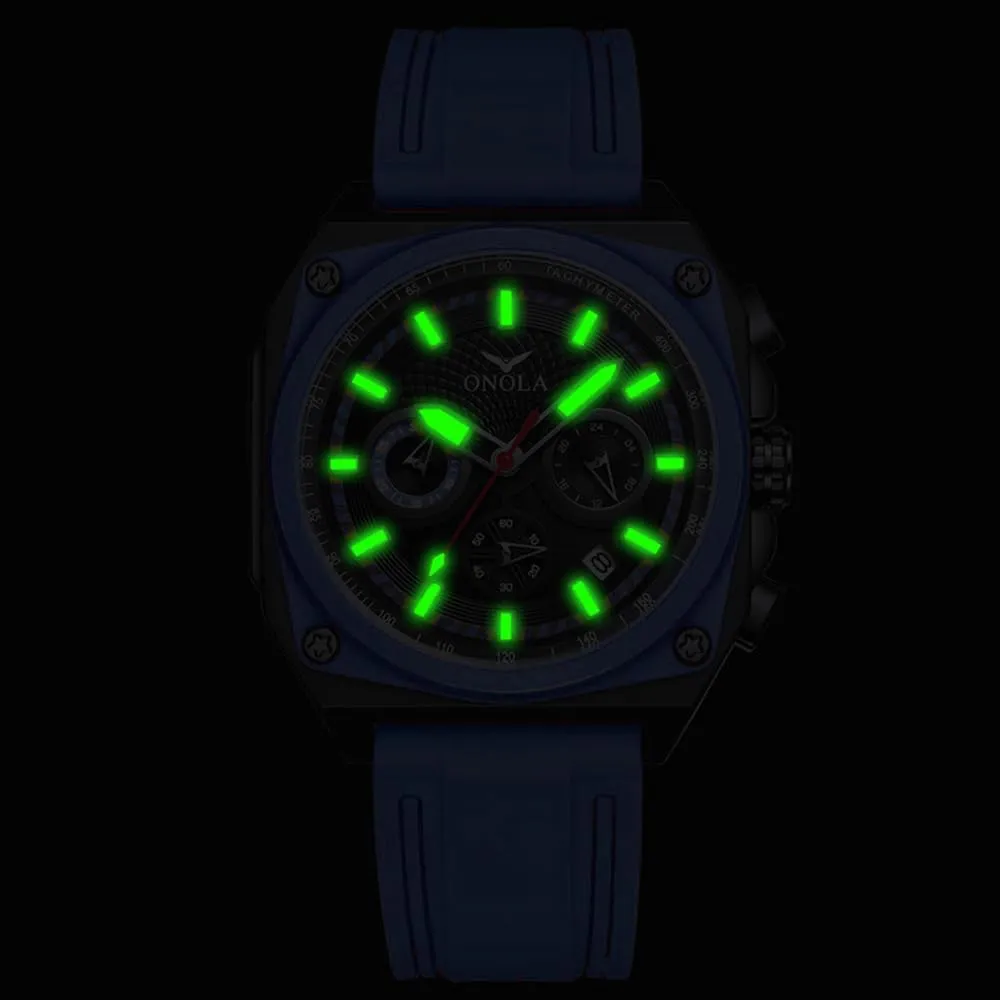 Multifunctional Watch for Men Wristwatch Waterproof Sport Analog Quartz Business Mens Watches Silicone Strap Fashion Watch