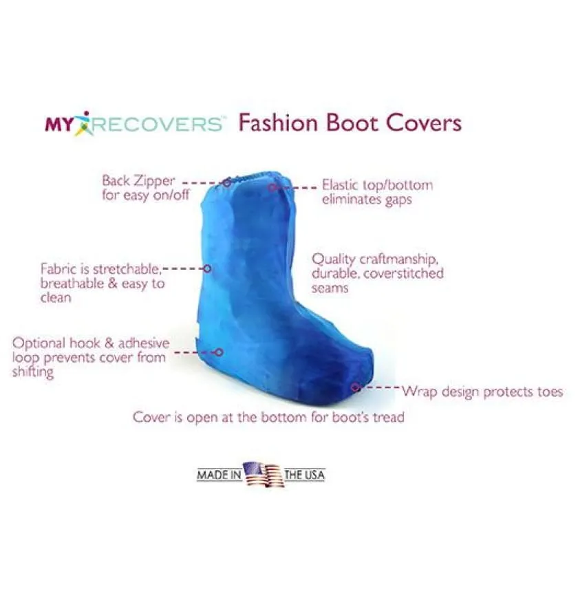 My Recovers WALKING BOOT COVER High Top, Zippered Back, BRIGHT PAISLEY