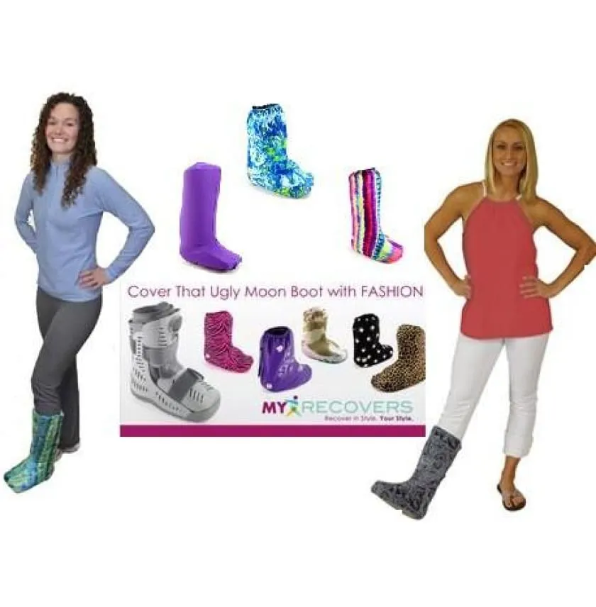 My Recovers WALKING BOOT COVER High Top, Zippered Back, BRIGHT PAISLEY