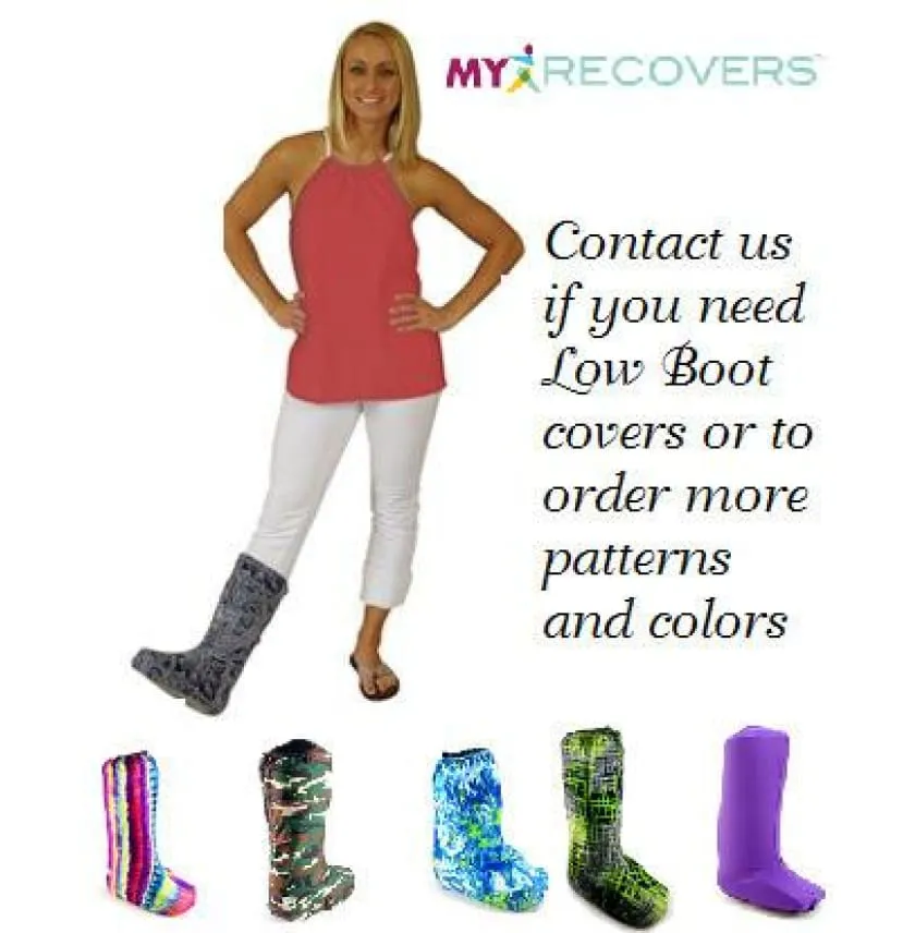 My Recovers WALKING BOOT COVER High Top, Zippered Back, BRIGHT PAISLEY