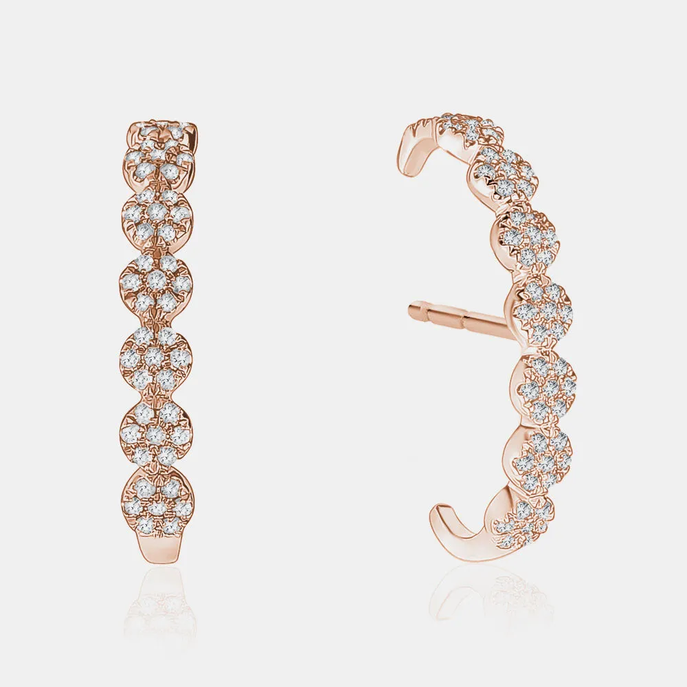 Pavé Semi Circle Earrings