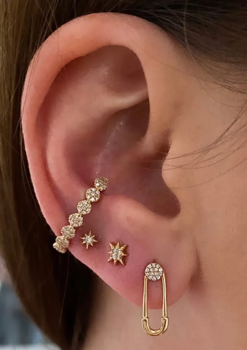 Pavé Semi Circle Earrings