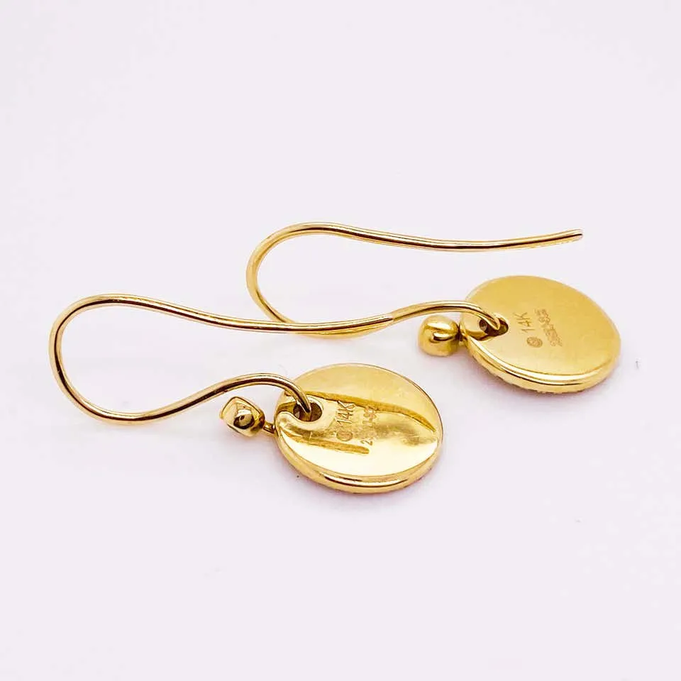 Pave Diamond Circle Dangle Earrings