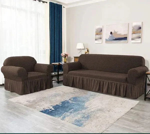 Persian Style Bubble  Sofa Cover - Dark Brown
