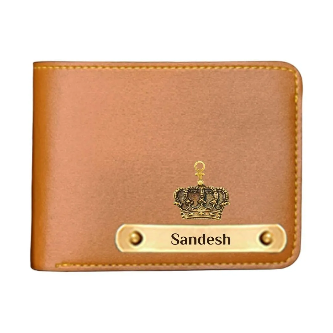Personalized King & Queen Wallet and Clutch Set - Tan