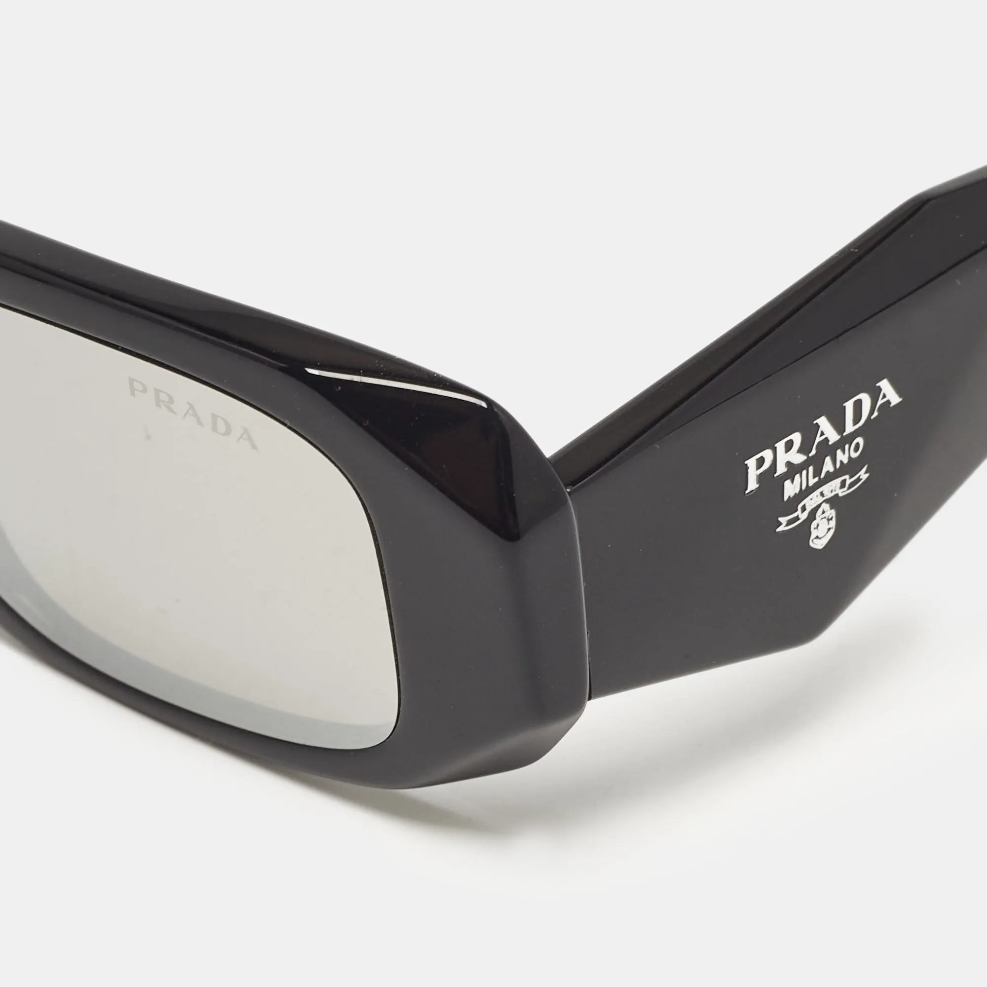 Prada Black Mirror Spr17W Symbole Geometric Sunglasses
