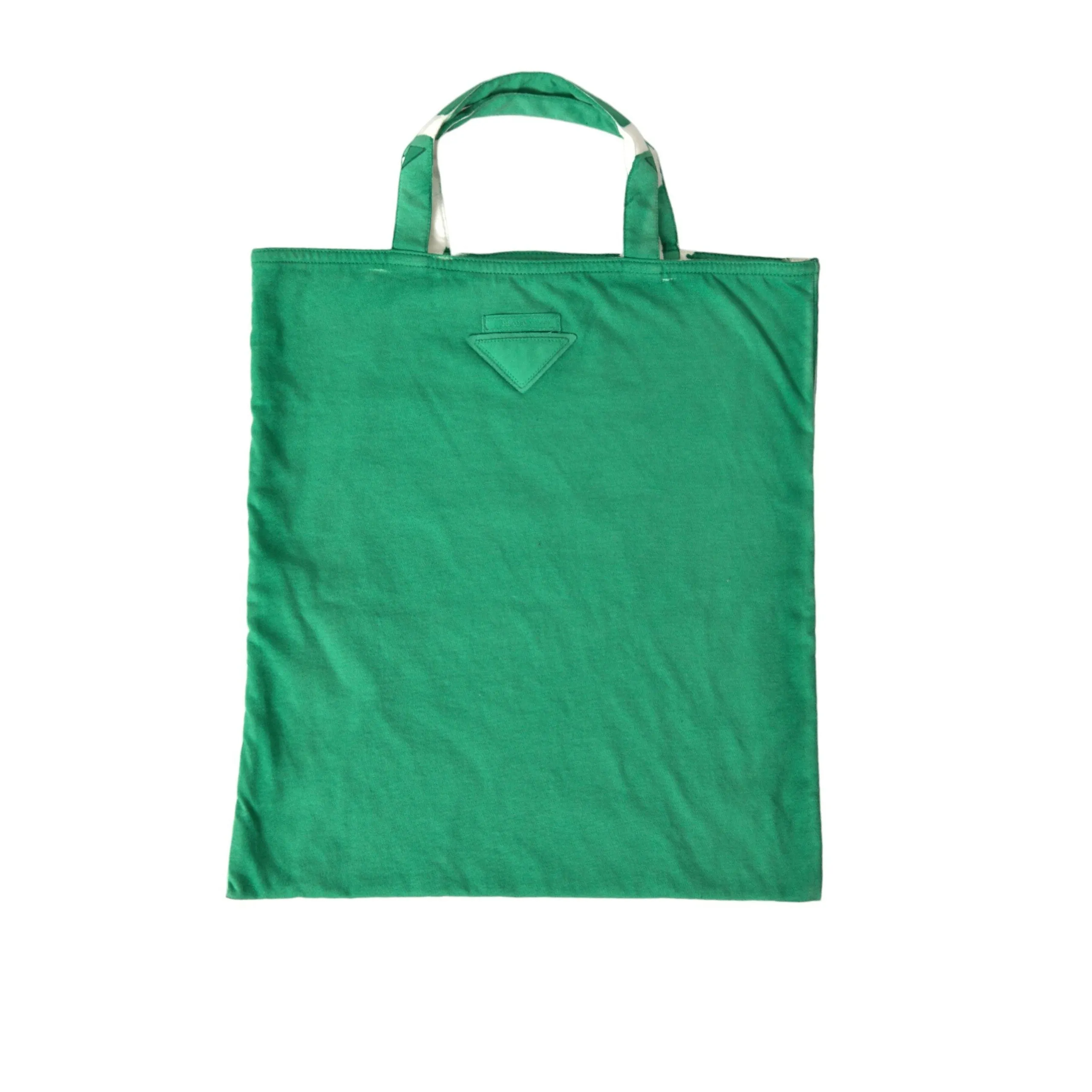 Prada Elegant Green Fabric Tote Bag