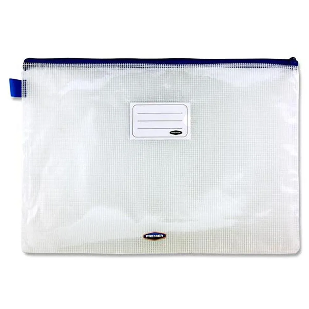 Premier Universal B4 Durable Clear Mesh Storage Wallets with Zip Closure | Pack of 3