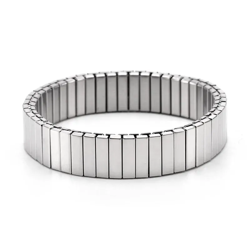 PRISCA | Titanium Steel Elastic Bracelet for Women.Heart Shape.1Pcs.Gold Plated Punk Jewelry.Hip Hop. New Design