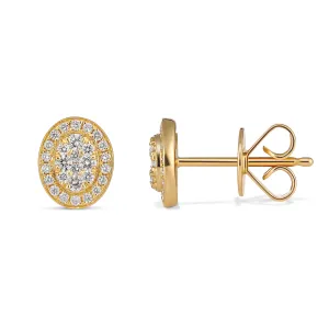 Promise Mini Oval Diamond Studs | 18K Yellow Gold