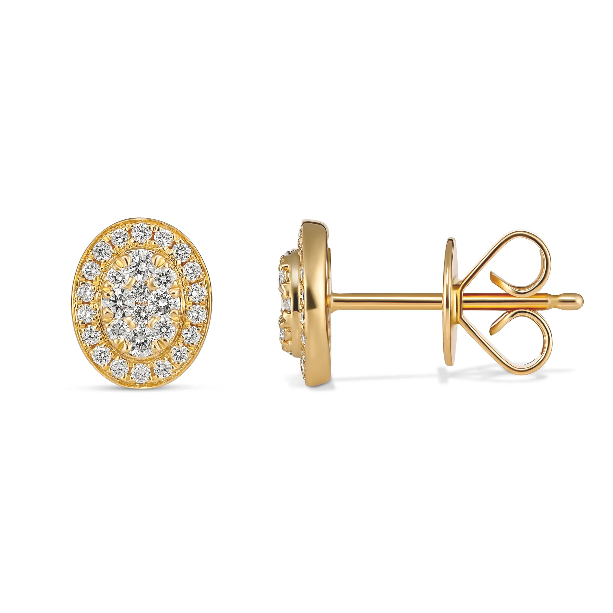 Promise Mini Oval Diamond Studs | 18K Yellow Gold