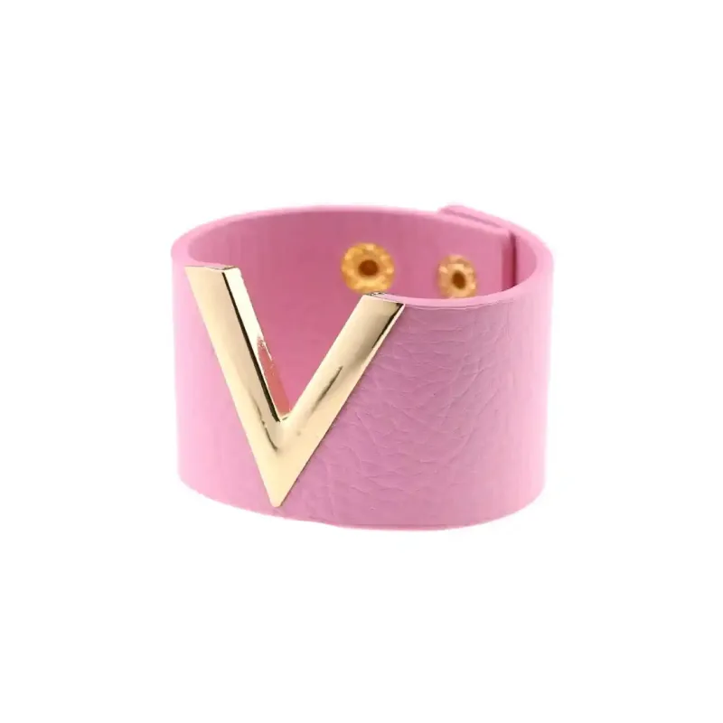 Punk PU Cuff Bangles Studded Wristband Bracelets