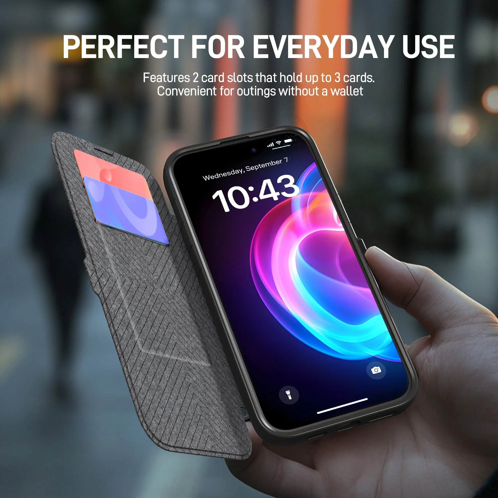 Raptic MagSafe Urban Folio Case with Card Slot for iPhone 16