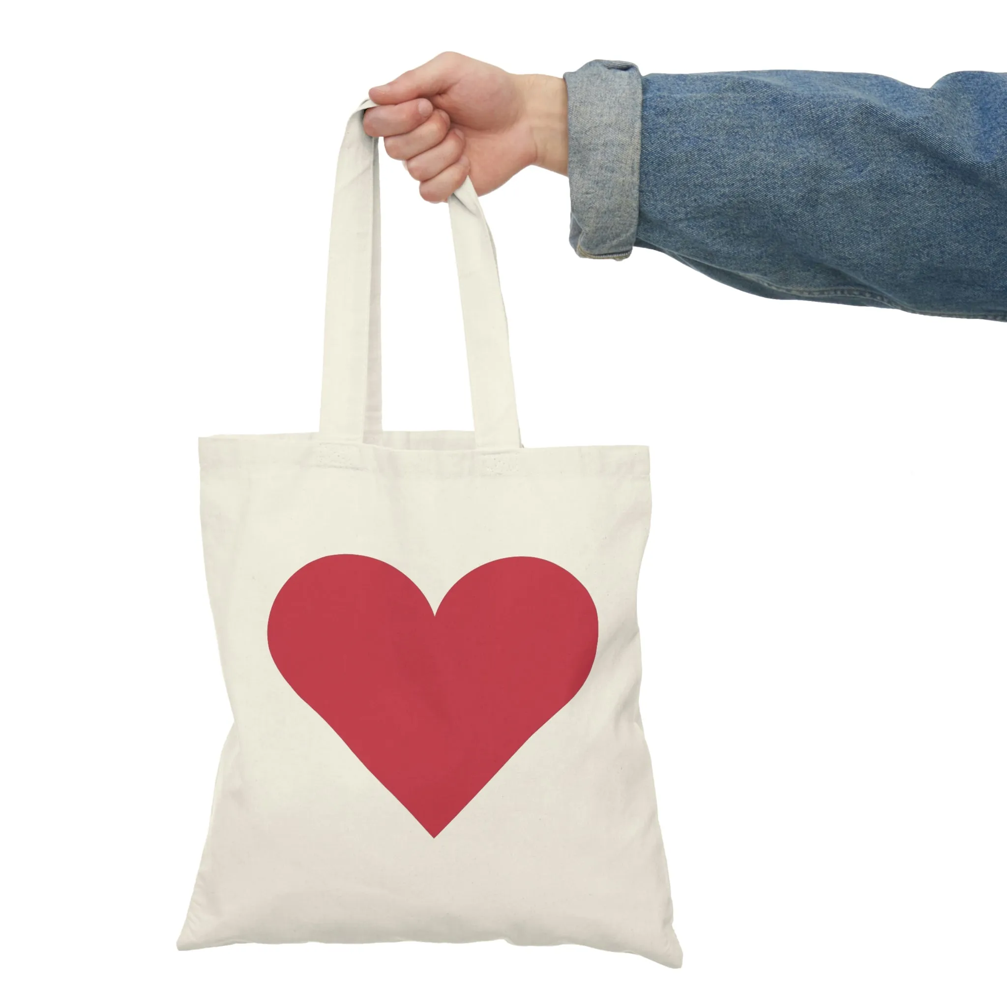Red Heart - Natural Tote Bag ~ Sharon Dawn Collection