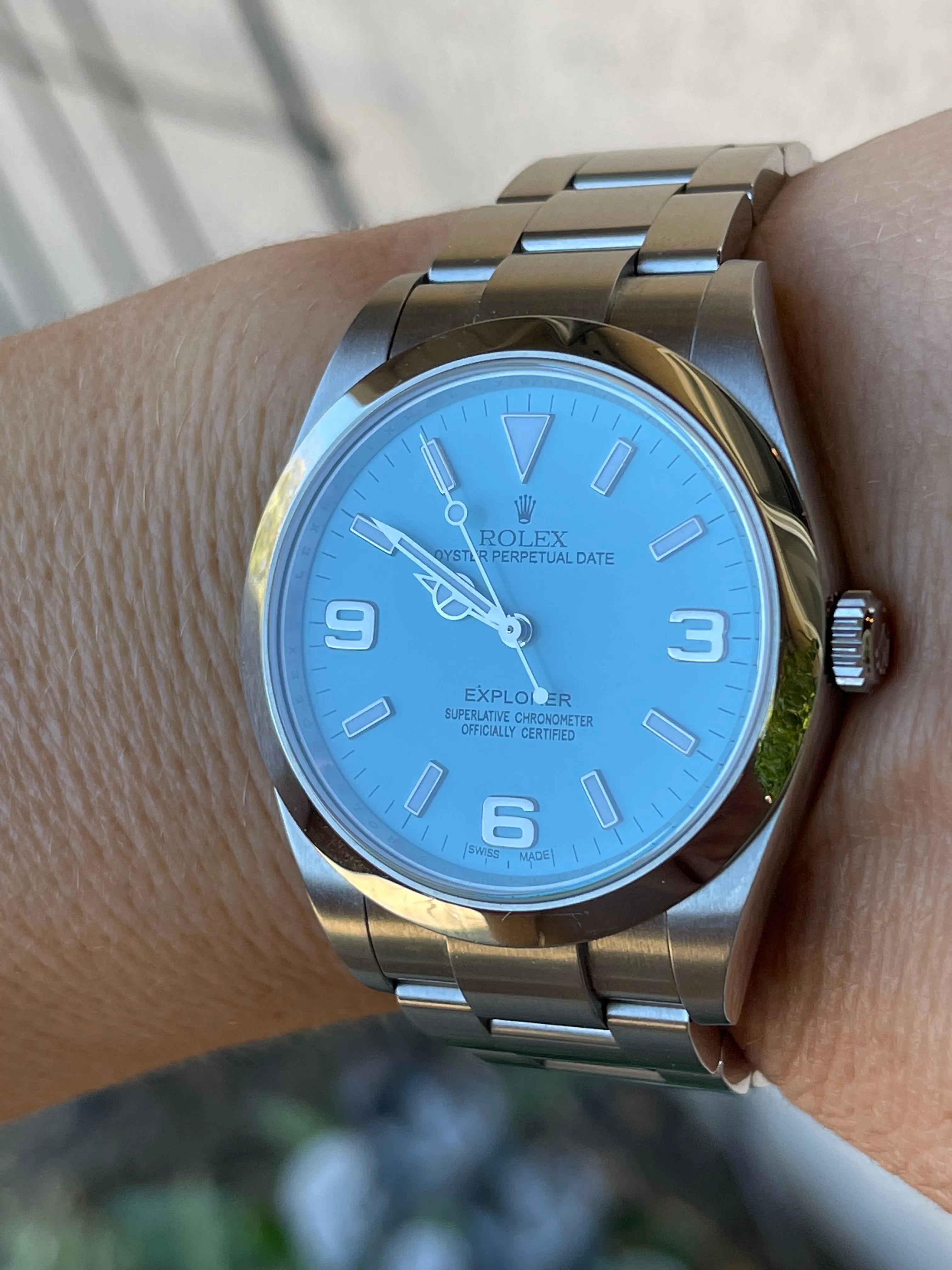 Rolex Explorer 39mm 214270 Mens or Women’s Watch Refinished Tiffany Blue Dial Mint