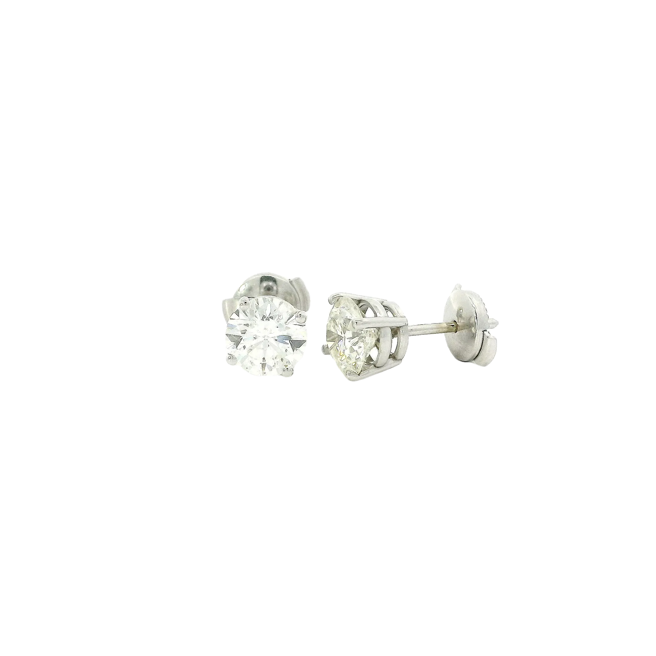 Round Canadian Diamond Solitaire Stud Earrings