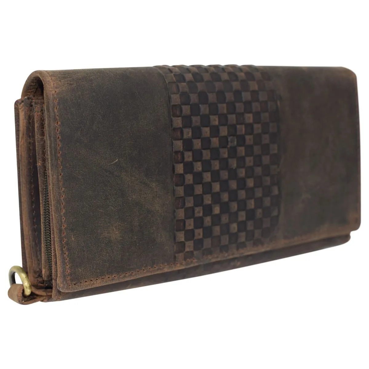 Rustic Vintage Double Side Leather Wallet For women